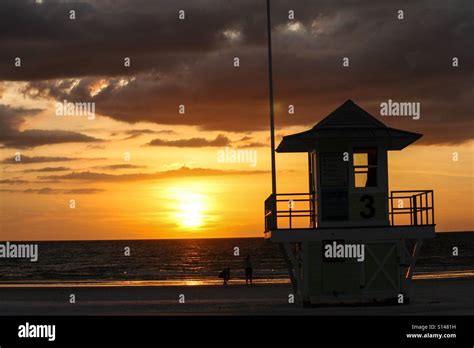 Clearwater Beach Sunset Stock Photo - Alamy