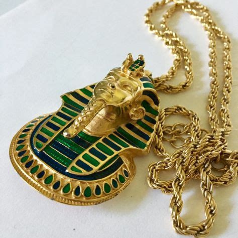 Vintage King Tut Pendant*Egyptian Revival Necklace*King Tutankhamun ...