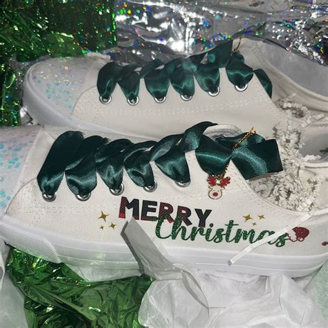 Merry Christmas Sneakers Shoes Holiday Celebration Custom Christmas ...