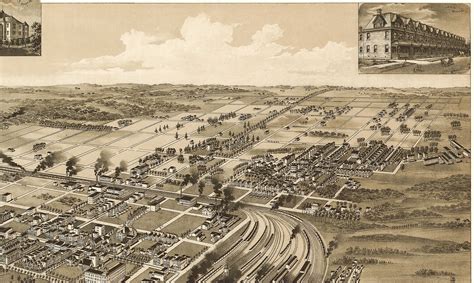 Newport News, Virginia in 1891- Bird's Eye View Map, Aerial, Panorama ...