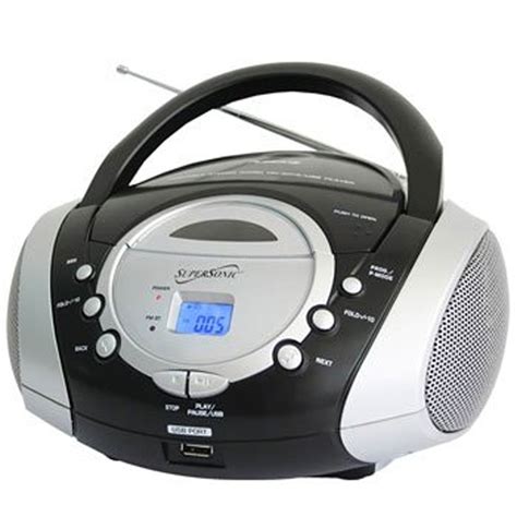 Supersonic 97077939M Portable Audio System MP3/CD Player with USB/AUX ...