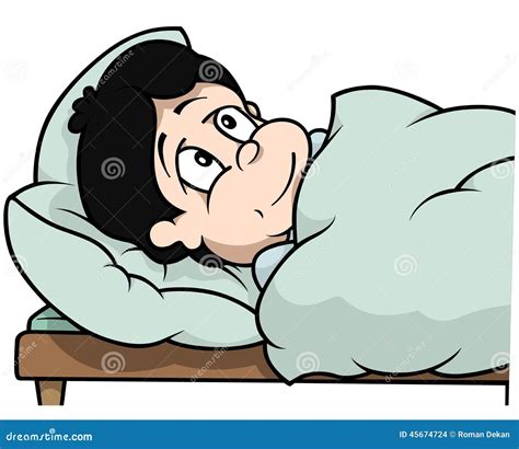 Boy Laying In Bed stock vector. Image of patient, pillow - 45674724