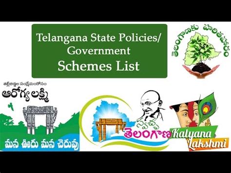 Telangana State Policies/Government schemes list - YouTube