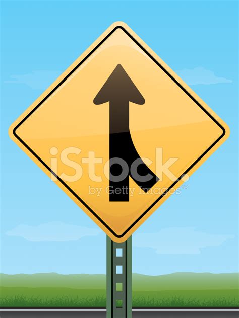 Merging Road Sign Stock Photo | Royalty-Free | FreeImages