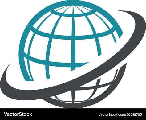 Swoosh world logo icon Royalty Free Vector Image