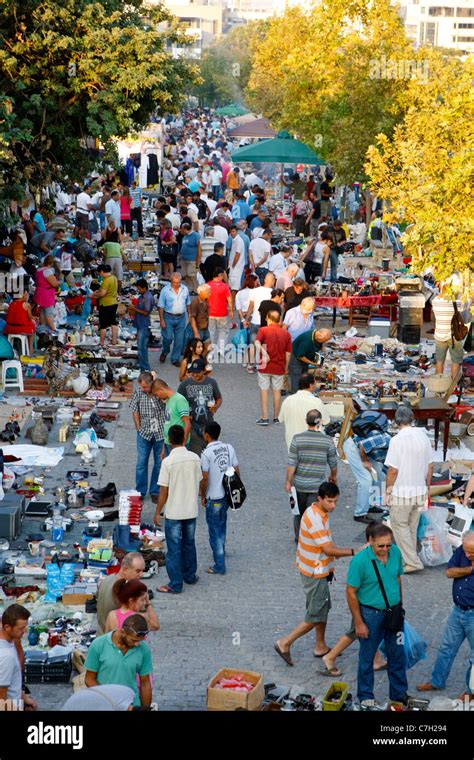 Sunday Flea market at Gazi district Athens Greece Stock Photo - Alamy