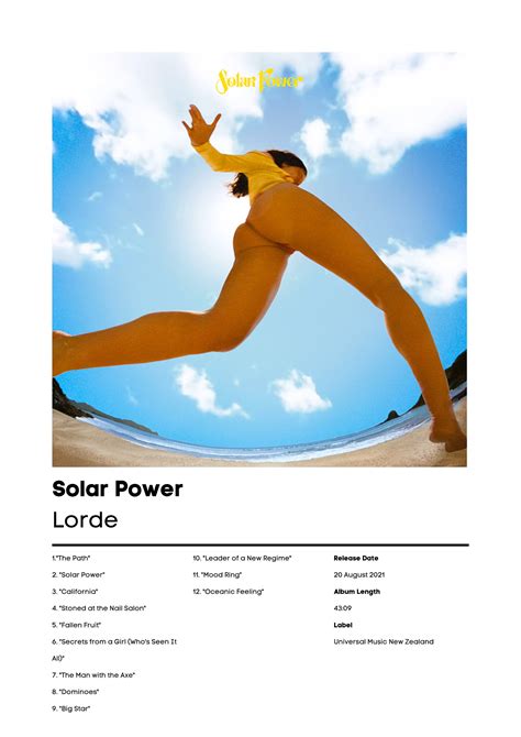 Lorde Solar Power Album Cover Art Lorde Music Print Wall - Etsy Canada