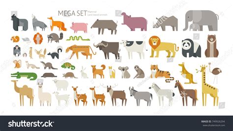 Animal Mega Set Side View Pose Stock Vector (Royalty Free) 749926294 | Shutterstock