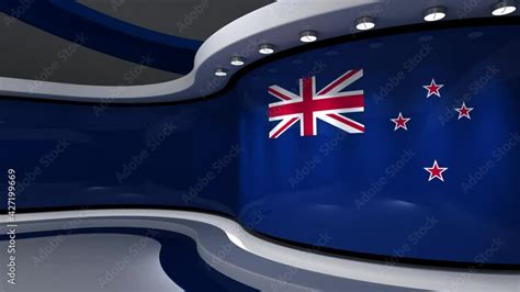 Australia. Australian flag. TV studio. News studio. Loop animation ...