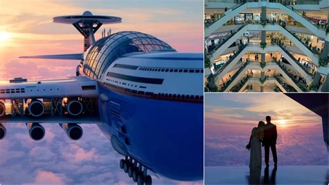 This mammoth nuclear-powered flying luxury hotel concept can carry 5,000 passengers in utmost ...