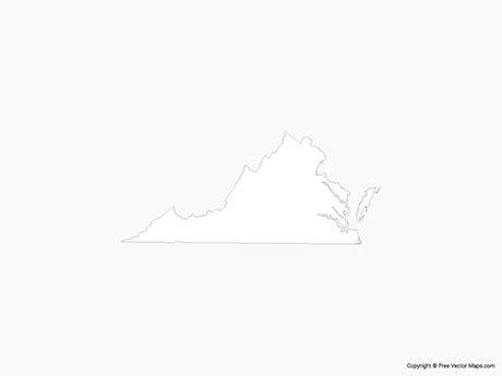 Printable Vector Map of Virginia - Outline | Free Vector Maps