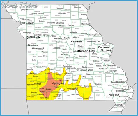 OZARK TRAIL MAP MISSOURI - TravelsFinders.Com