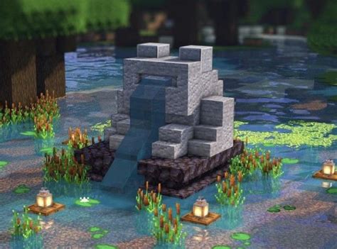 Minecraft frog fountain 🐸🌱🍄 | Minecraft farm, Minecraft houses, Easy ...