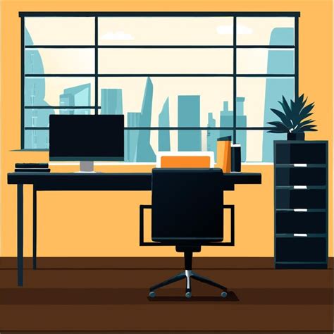 Premium Vector | Empty office scenes with work space and workings desk ...