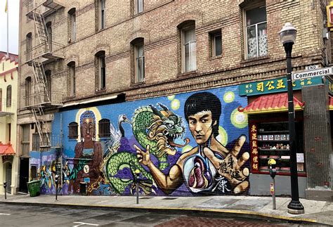 Bruce Lee mural (waiter so long to snap a pic with no cars parked next ...