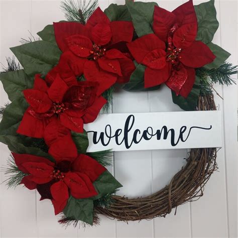 Poinsettia Wreath - Etsy