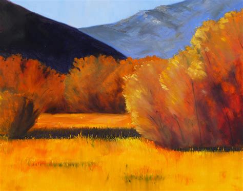 Autumn Field Painting by Nancy Merkle