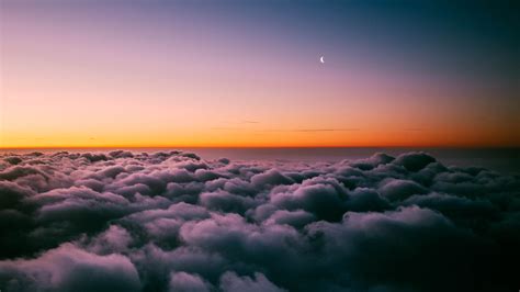 Sunset Horizon Above Clouds 4K Wallpapers | HD Wallpapers | ID #28169