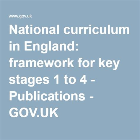 National curriculum in England: framework for key stages 1 to 4 ...