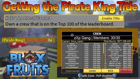 How To Get The Rarest Title In Blox Fruits Pirate King Title – Otosection