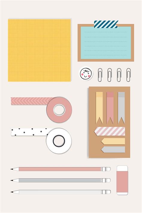 Colorful stationery planner set vector | Premium Vector - rawpixel