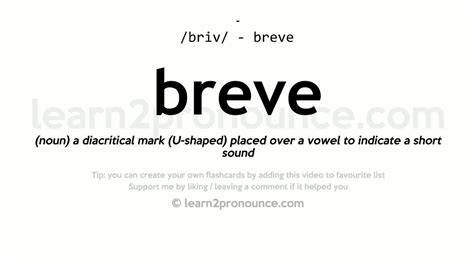 Pronunciation of Breve | Definition of Breve - YouTube