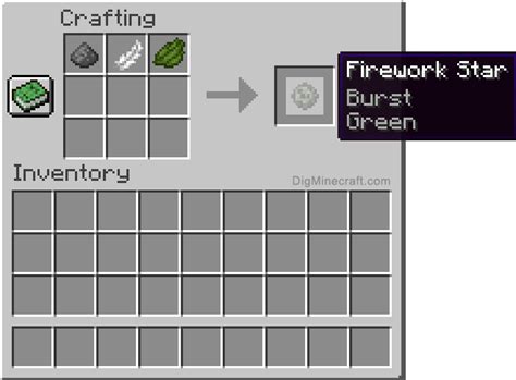 How to make a Green Burst Firework Star in Minecraft