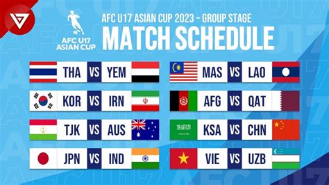 Match Schedule: AFC U17 Asian Cup 2023 - Group Stage - YouTube