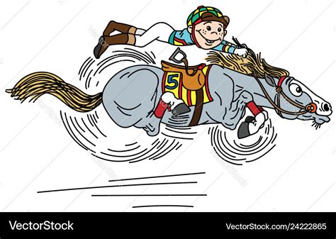 Cartoon horse racing Royalty Free Vector Image