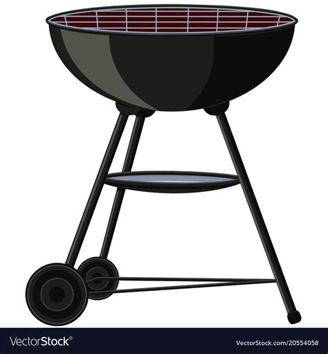 Cartoon bbq grill on wheel Royalty Free Vector Image