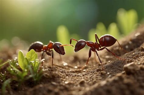 Premium Photo | Ant trail focusing on the tiny creatures in action