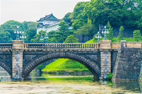 Beautiful Old Architecture Imperial Palace Castle with Moat and Stock ...