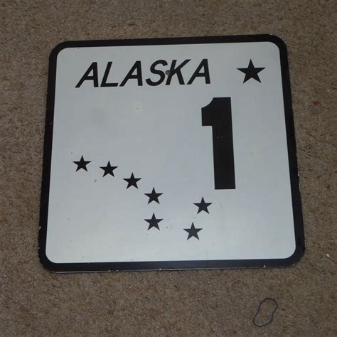 Alaska marker highway road sign with Stars ~ Route # 1 ~ Original ~ | #3885771902