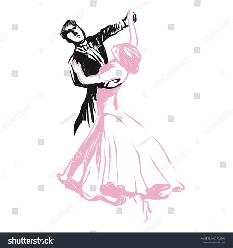 Couple Dancing Passionate Dance Suitable Waltz Stock Vector (Royalty ...