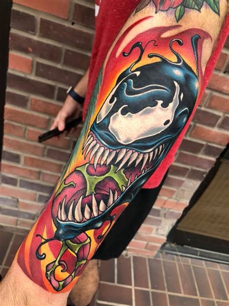 Bright venom tattoo on arm by James Mullin - Tattooimages.biz