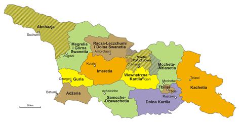 Mapa Gruzji - Gruzja mapa fizyczna, topograficzna, samochodowa i inne