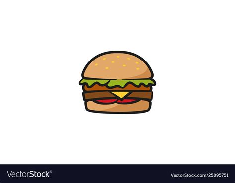 Creative burger logo design symbol Royalty Free Vector Image