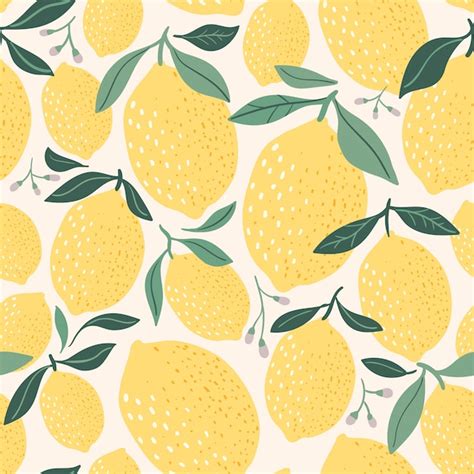 Premium Vector | Decorative lemon pattern/background/wallpaper, hand ...