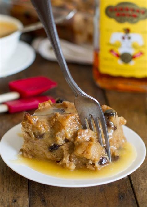 Bread Pudding with Hot Butter Rum Sauce Recipe - Pinch of Yum