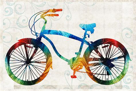 Colorful Bike Art - Free Spirit - By Sharon Cummings Painting by Sharon Cummings