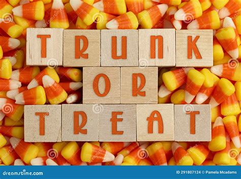 Wooden Trunk or Treat Sign with a Background of Classic Candy Corn Stock Photo - Image of sweet ...