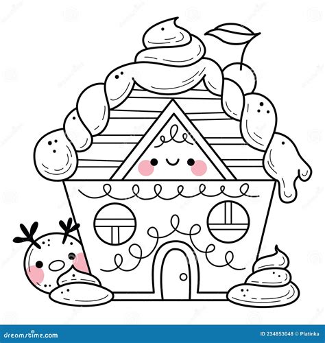 Gingerbread House Coloring Stock Illustrations – 181 Gingerbread House Coloring Stock ...