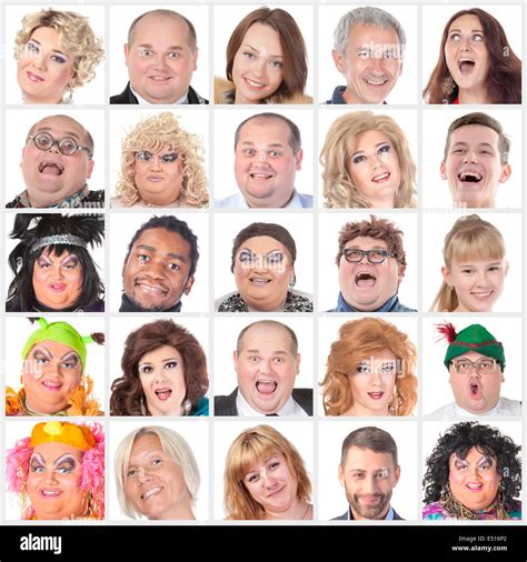 Collage of many different happy human faces Stock Photo - Alamy