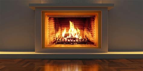 Premium Photo | Burning fireplace cozy home interior fire burning wooden floor front view