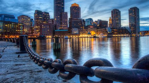 Download wallpaper: Downtown Boston from Fan Pier 1920x1080