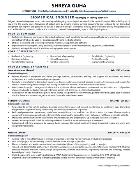 Biomedical Engineer Resume Examples & Template (with job winning tips)