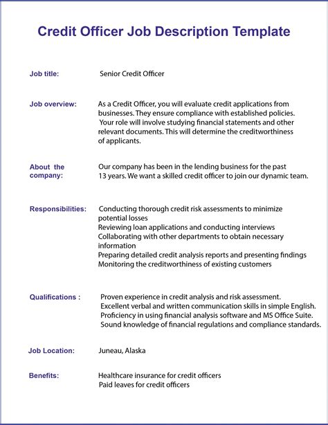 What is a Credit Officer Job Description?