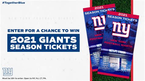 Enter the Giants 2021 Season Tickets Sweepstakes