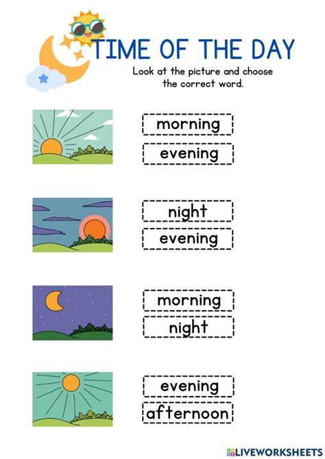 Time of Day Word 1 worksheet | Basic english for kids, English lessons for kids, English ...