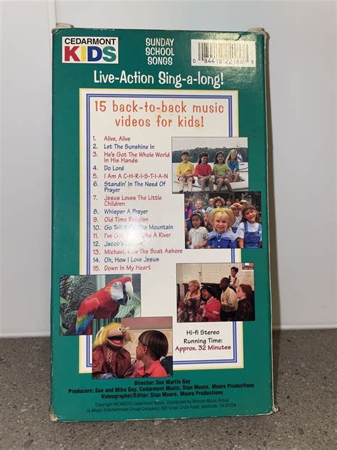 VHS Cedarmont Kids Sunday School Songs Christian 30mins | eBay